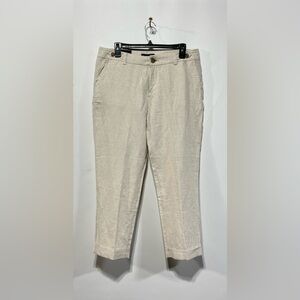 Banana Republic Tan Linen Crop Pants Lightweight Womens Size 10 Inseam 26”NWT